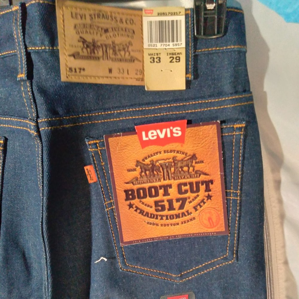 *NWT* Levi's 517 Deadstock Raw Denim Jeans 33x29